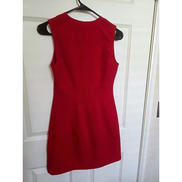 XOXO Red Zip Front Sleeveless Sheath Mini Dress, Small, Fitted Party Dress - Picture 2 of 7